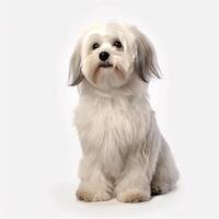 Havanese breed dog isolated on a bright white background photo