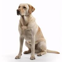 Labrador retriever breed dog isolated on a clear white background photo