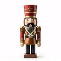 AI generative Wooden Christmas nutcracker isolated on clear white background photo