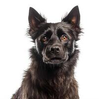 Mudi breed dog isolated on a clear white background photo