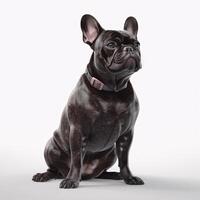 French buldog breed dog isolated on a bright white background photo