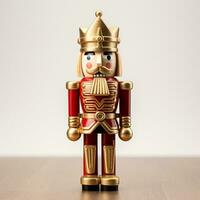 AI generative Wooden Christmas nutcracker isolated on clear white background photo