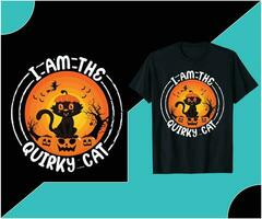 I AM THE QUIRKY CAT T-SHIRT DESIGN. vector