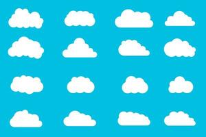 Set of Cloud Icons in trendy flat style isolated vector