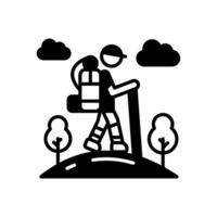 Hiking icon in vector. Illustration vector