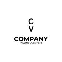 CV letra logo diseño vector