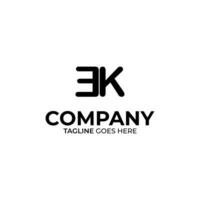 EK Letter Logo Design vector