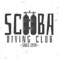 Scuba diving club. Vector illustration.