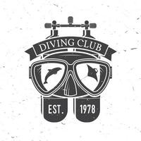 Diving club. Vector illustration.