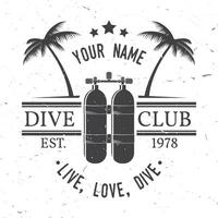 Scuba diving club. Vector illustration.