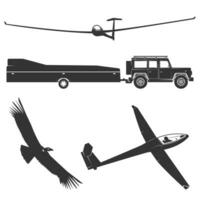 Set of vintage gliding elements. vector