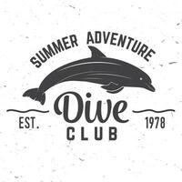 Dive club Summer adventure. vector