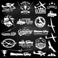 Soaring club retro badges and design elements. vector