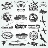 Soaring club retro badges and design elements. vector