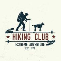 Hiking club Extreme adventure. vector