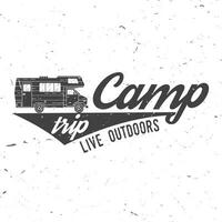 Camp trip. Live outdoors. Vector illustration.