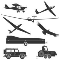 Set of vintage gliding elements. vector