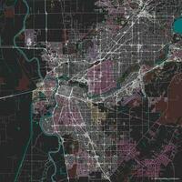 Vector city map of Sacramento, California, USA