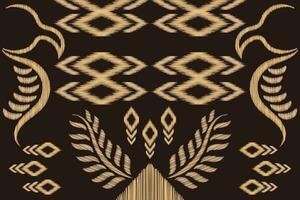 Ethnic Ikat fabric pattern geometric style.African Ikat embroidery brown Ethnic oriental pattern brown background. Abstract,vector,illustration.Texture,wallpaper,frame,decoration,carpet,motif. vector