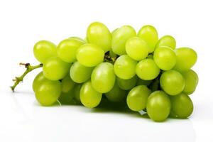 green grapes isolated on solid white background AI Generative photo