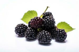 blackberries isolated against white AI Generated photo