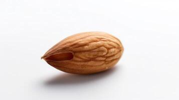 a single almond on a white background photo