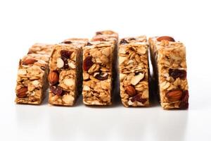 granola bars isolated on solid white background AI Generative photo