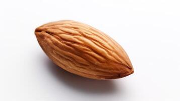 a single almond on a white background AI Generative photo