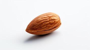 a single almond on a white background photo