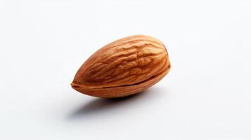 a single almond on a white background AI Generative photo