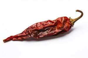 un rojo mexicano seco chile pimienta en un blanco antecedentes ai generativo foto