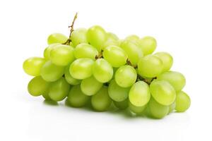 green grapes isolated on solid white background AI Generative photo