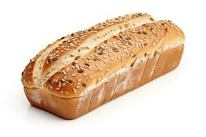 a loaf of sesame seed bread on a white background AI Generative photo