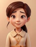 3d render happy cartoon illustration created by generative ai technology photo