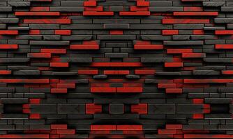 The red and black brick themed wallpapers are generated with the help of artificial intelligence. suitable for computer or wall background images photo