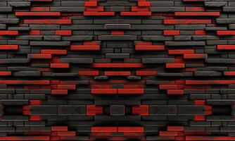 The red and black brick themed wallpapers are generated with the help of artificial intelligence. suitable for computer or wall background images photo