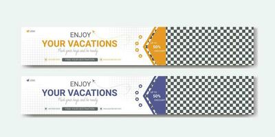 Travel and tourism agency social media banner design template vector