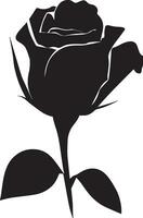 Rose With Bud vector silhouette illustration