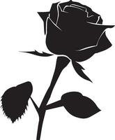 Rose With Bud vector silhouette illustration