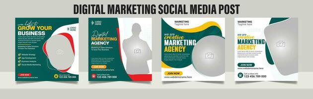 Digital marketing agency webinar social media instagram post banner corporate business conference square flyer template vector