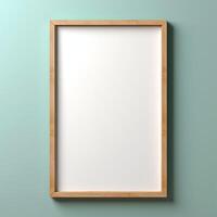 AI Generative Real photo of blank wood frame hung on the walls