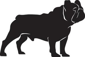 Bull dog vector silhouette illustration