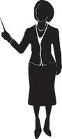 Female teacher vector silhouette illustration