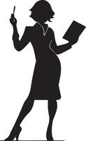 Female teacher vector silhouette illustration