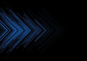 Blue minimal arrows abstract futuristic tech background vector