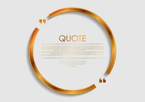 Quote blank speech bubble abstract golden design vector