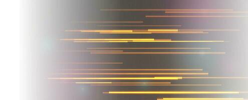 Bright orange neon lines abstract tech background vector