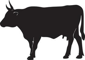 Cattle vector silhouette illustration black color