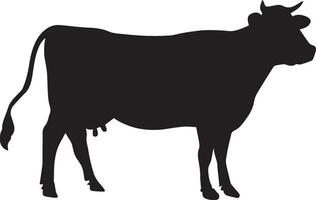 Cattle vector silhouette illustration black color