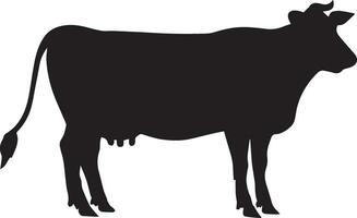 Cattle vector silhouette illustration black color